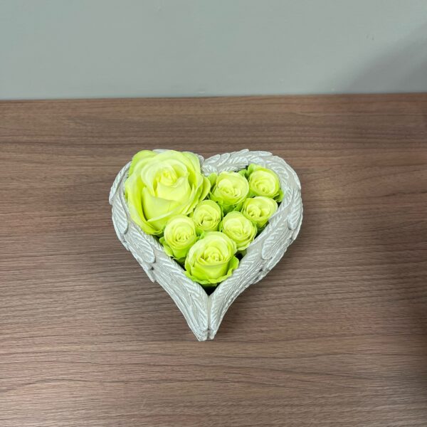 cœur fleurs artificielles